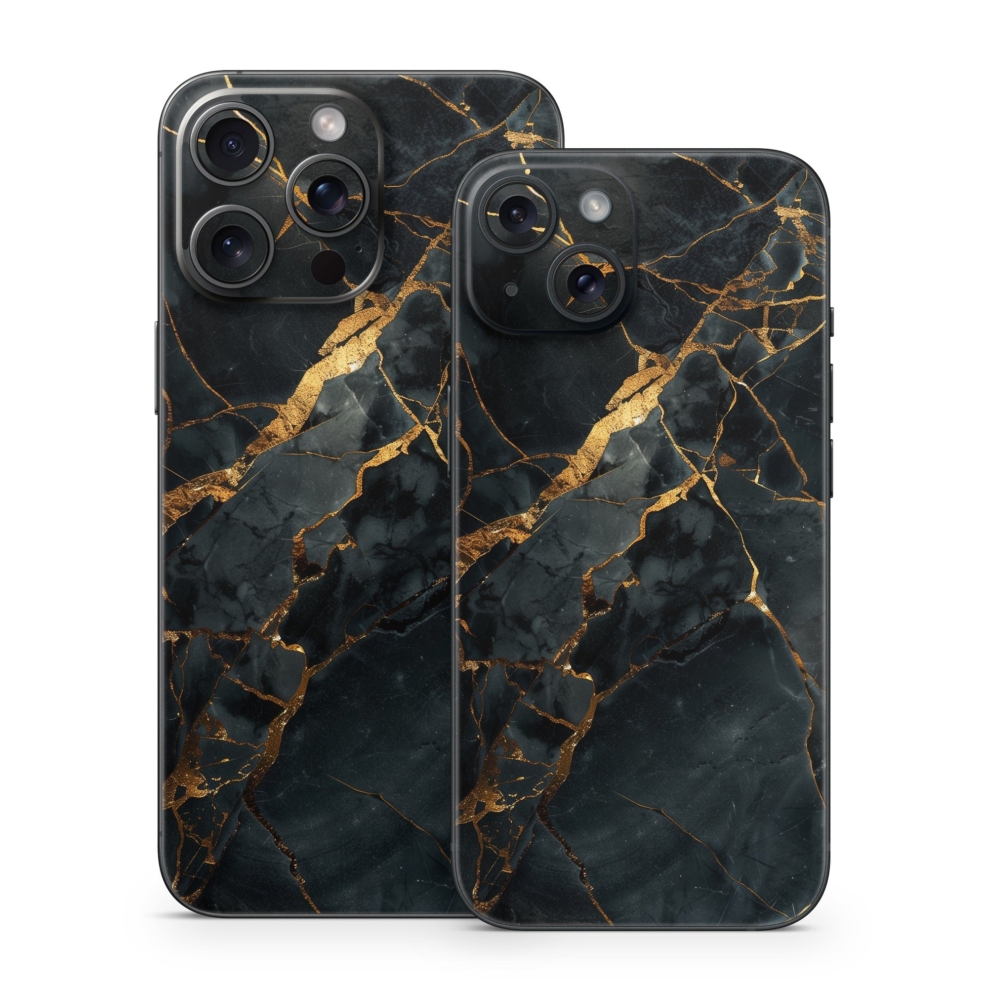 Repaired Black Marble - Apple iPhone 15 Skin