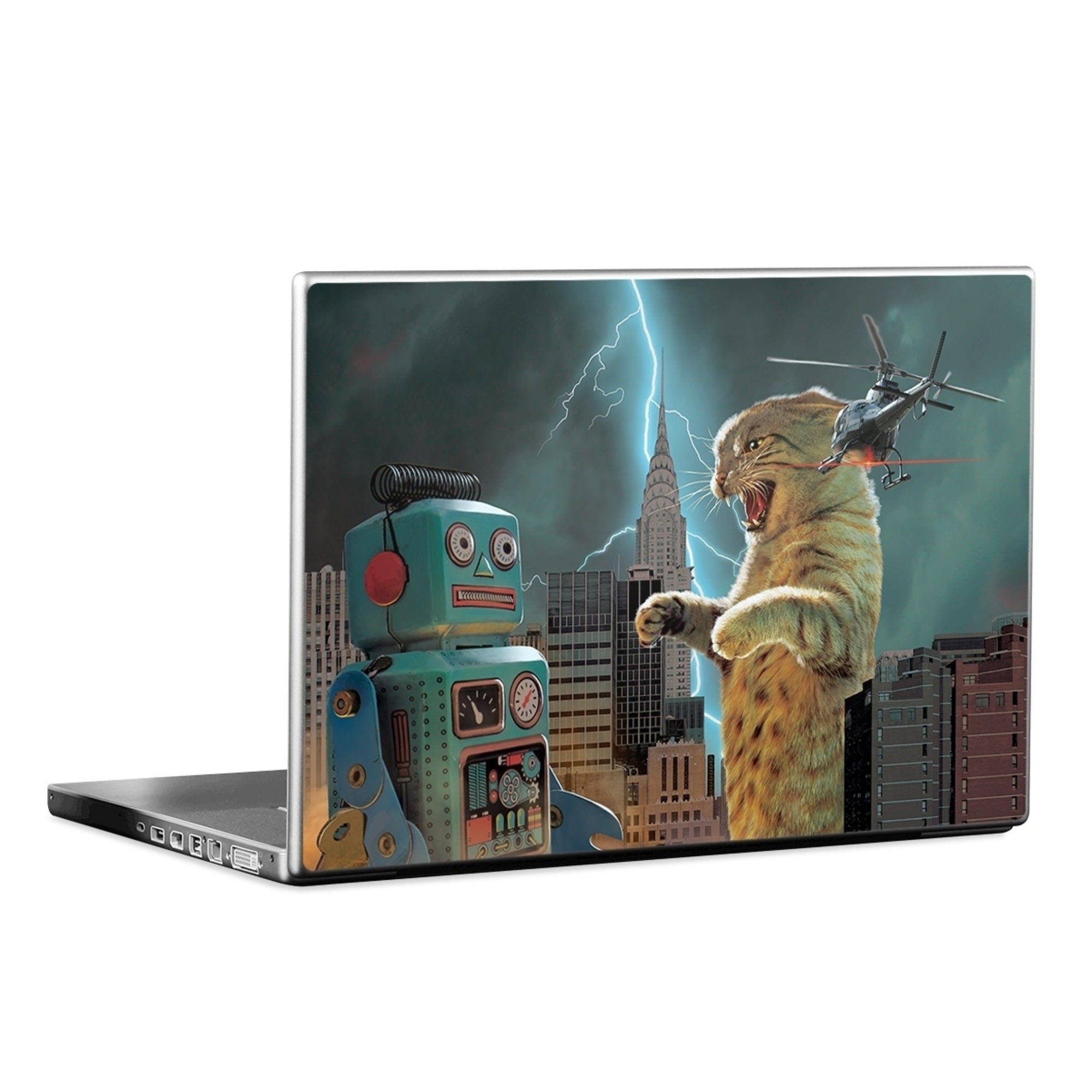 Catzilla Vs Robot - Laptop Lid Skin